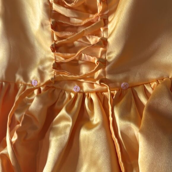 Short Yellow Strapless Homecoming Prom Dress Corset Back Bow Puffy Skirt Size M - Picture 14 of 14